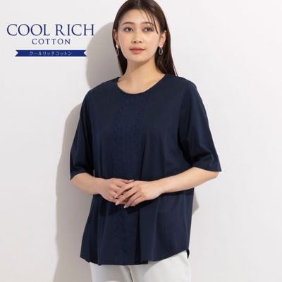 COOL RICH COTTON ハシゴ花刺繍Tシャツ