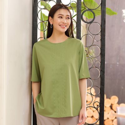 COOL RICH COTTON ハシゴ花刺繍Tシャツ