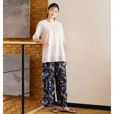 【洗える・接触冷感】ＣＯＯＬ　ＲＩＣＨ　ＣＯＴＴＯＮ　フレアＴシャツ（２１１２３５０４）