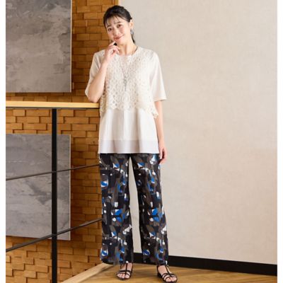 【洗える・接触冷感】ＣＯＯＬ　ＲＩＣＨ　ＣＯＴＴＯＮ　フレアＴシャツ（２１１２３５０４）