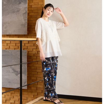 【洗える・接触冷感】ＣＯＯＬ　ＲＩＣＨ　ＣＯＴＴＯＮ　フレアＴシャツ（２１１２３５０４）