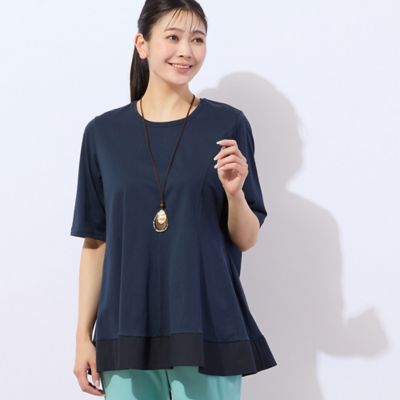 【洗える・接触冷感】ＣＯＯＬ　ＲＩＣＨ　ＣＯＴＴＯＮ　フレアＴシャツ（２１１２３５０４）