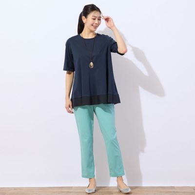 【洗える・接触冷感】ＣＯＯＬ　ＲＩＣＨ　ＣＯＴＴＯＮ　フレアＴシャツ（２１１２３５０４）