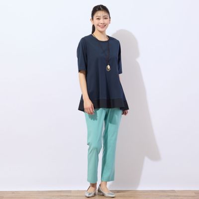 【洗える・接触冷感】ＣＯＯＬ　ＲＩＣＨ　ＣＯＴＴＯＮ　フレアＴシャツ（２１１２３５０４）