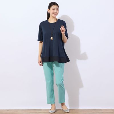 【洗える・接触冷感】ＣＯＯＬ　ＲＩＣＨ　ＣＯＴＴＯＮ　フレアＴシャツ（２１１２３５０４）