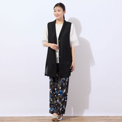 【洗える・接触冷感】ＣＯＯＬ　ＲＩＣＨ　ＣＯＴＴＯＮ　レースコンビＴシャツ（２１１２３５０５）