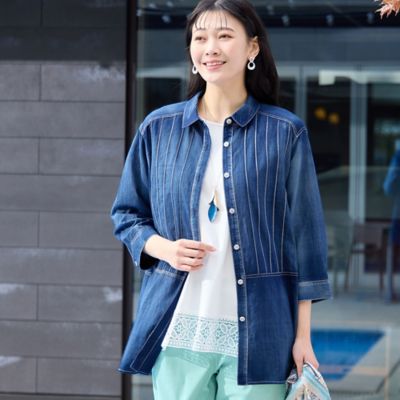 【洗える・接触冷感】ＣＯＯＬ　ＲＩＣＨ　ＣＯＴＴＯＮ　レースコンビＴシャツ（２１１２３５０５）