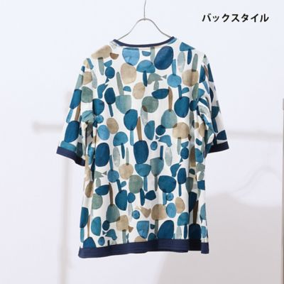 【洗える・日本製・綿１００％】フォレスト柄コットンチュニック（２１１２３５０６）