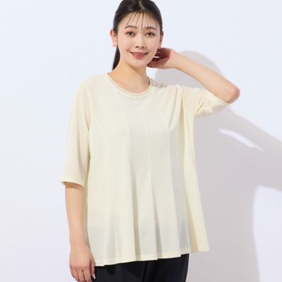 MISSEL/ミゼール 　【洗える・日本製】鹿の子ニット　フレアＴシャツ（２１１２３５１７）