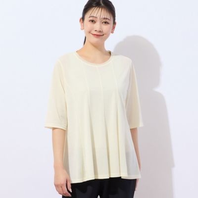 　【洗える・日本製】鹿の子ニット　フレアＴシャツ（２１１２３５１７）