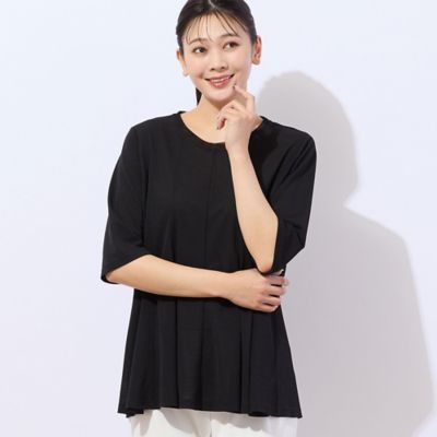 　【洗える・日本製】鹿の子ニット　フレアＴシャツ（２１１２３５１７）