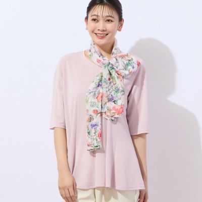 　【洗える・日本製】鹿の子ニット　フレアＴシャツ（２１１２３５１７）