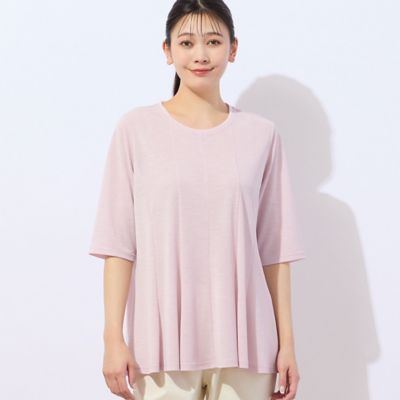 　【洗える・日本製】鹿の子ニット　フレアＴシャツ（２１１２３５１７）