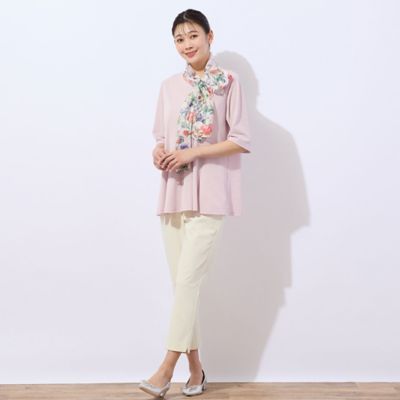 　【洗える・日本製】鹿の子ニット　フレアＴシャツ（２１１２３５１７）