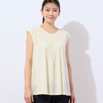 【洗える・日本製】　鹿の子ニット　ノースリーブトップス　（２１１２３５１８）