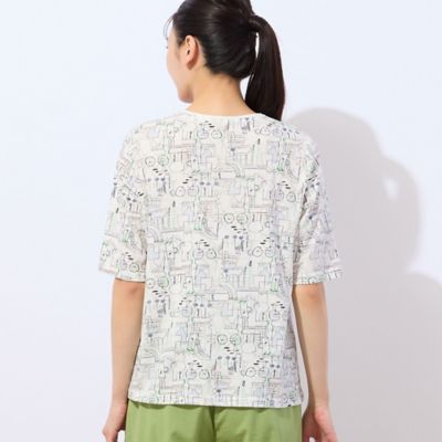 【洗える・日本製】バイシクル柄コットンＴシャツ（２１１２３５１９）