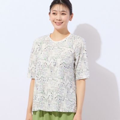 【洗える・日本製】バイシクル柄コットンＴシャツ（２１１２３５１９）