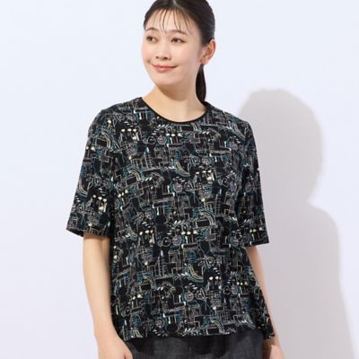 【洗える・日本製】バイシクル柄コットンＴシャツ（２１１２３５１９）