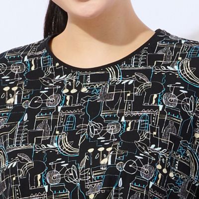 【洗える・日本製】バイシクル柄コットンＴシャツ（２１１２３５１９）