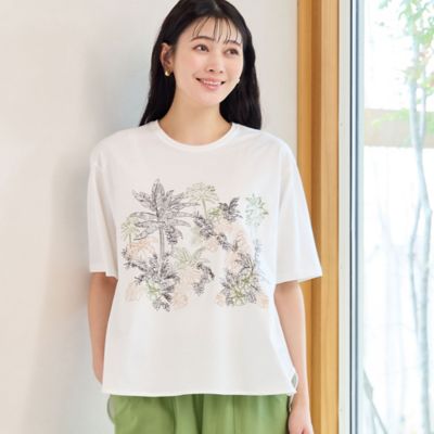 MISSEL/ミゼール 【洗える】サファリ刺繍Tシャツ(21123528)