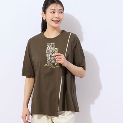 MISSEL/ミゼール 【洗える・日本製】Urban Safari アシンメトリーTシャツ(21123530)