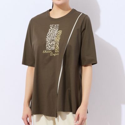 【洗える・日本製】Ｕｒｂａｎ　Ｓａｆａｒｉ　アシンメトリーＴシャツ（２１１２３５３０）