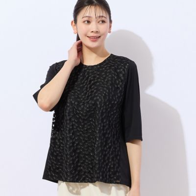 【洗える・日本製】ミニフラワー刺繍カットソー（２１１２３５３５）