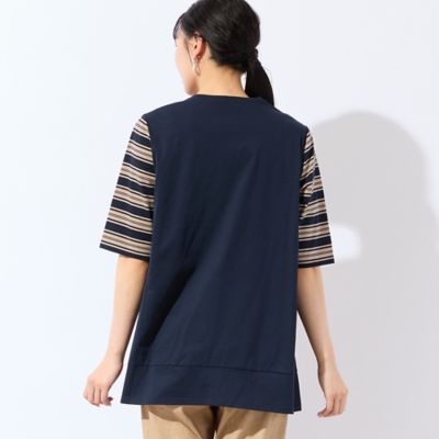 【D'24】ミニーマウス ボーダーチュニック（L） Disney/ディズニー】Minnie Mouse/ミニーマウス/ジャガードニットプル