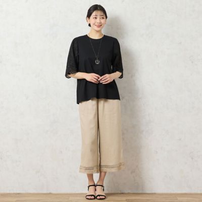 【人気アイテム・洗える】レーススリーブＴシャツ（２１１２４５０３）