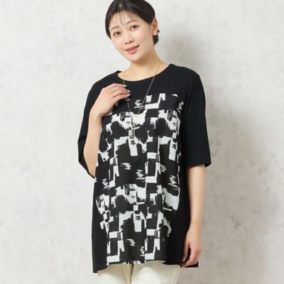 ＜MISSEL＞【洗える・日本製・綿１００％】単色柄チュニック（２１１２４５２２）