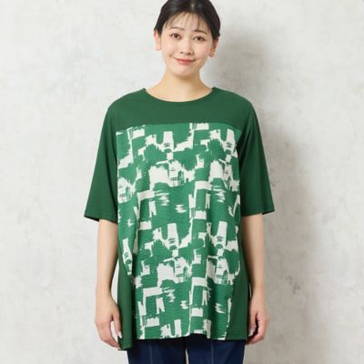 【洗える・日本製・綿１００％】単色柄チュニック（２１１２４５２２）