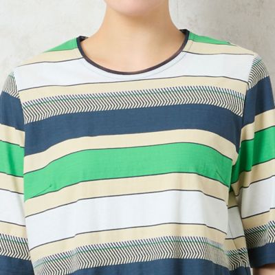 【洗える・日本製・綿１００％】カラーボーダーＴシャツ（２１１２４５２３）