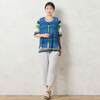 【洗える・日本製・綿１００％】カラーボーダーＴシャツ（２１１２４５２３）
