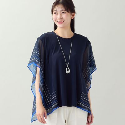 ブルー系 レディースの大きいサイズ 13号～25号／2L～8L Tシャツ