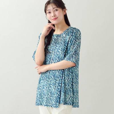 洗える・L～4Lサイズ】ゼブラ柄アシンメトリーTシャツ