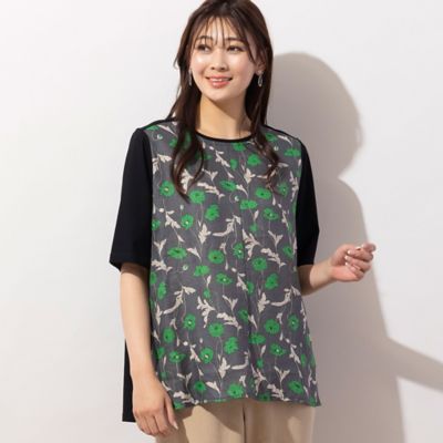 ＜MISSEL＞リネンフラワープリントＴシャツ（２１１２５３０７）