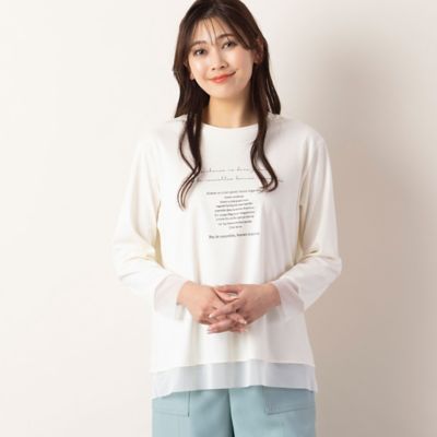 ＜MISSEL＞綿スムース×チュール　ロゴロンＴ（２１１２５３７４）