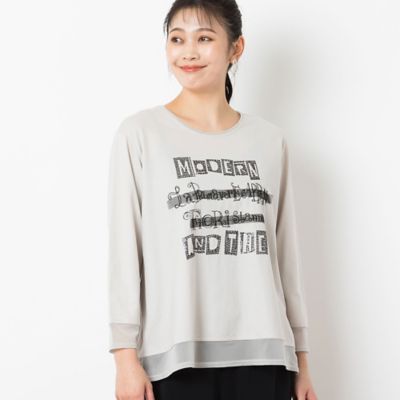 ロゴ刺繍ロンＴ（２１１２５４５４）