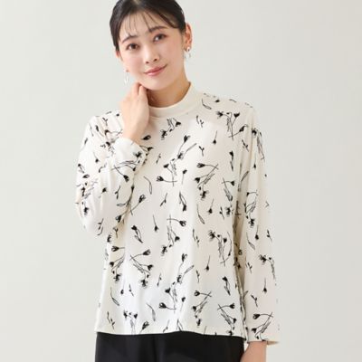 ＜MISSEL＞【日本製・３Ｌ／４Ｌサイズあり】花柄フロッキーカットソー（２１１２５５０５）