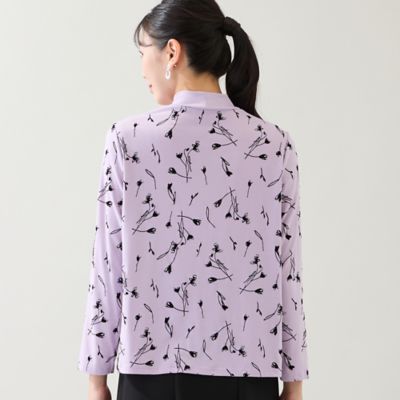 リランドチュール　フロッキー　花　ボタニカル柄　新品　未使用　タグ付き 日本製・3L／4Lサイズあり】花柄フロッキーカットソー