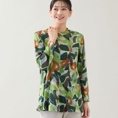 ＜MISSEL＞【洗える・日本製】ハケタッチプリントカットソー（２１１２５５０８）