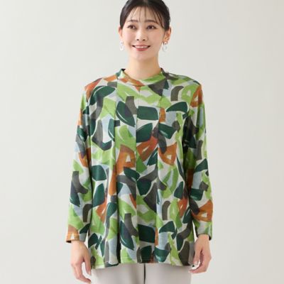 洗える・日本製】ハケタッチプリントカットソー（21125508