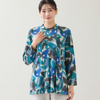洗える・日本製】ハケタッチプリントカットソー