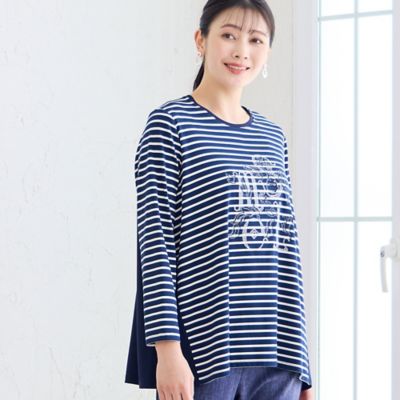 ビアズリー美品　花刺繍ボーダーカットソー ビアズリー美品 花刺繍ボーダーカットソー - メルカリ
