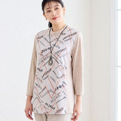 ＜MISSEL＞【洗える・３Ｌ／４Ｌサイズあり・日本製】ジャカードトップス（２１１２５５１６）