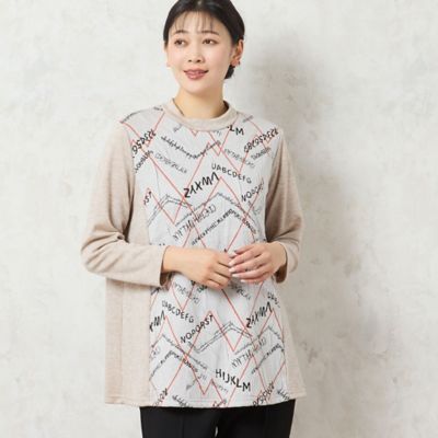 洗える・3L／4Lサイズあり・日本製】ジャカードトップス