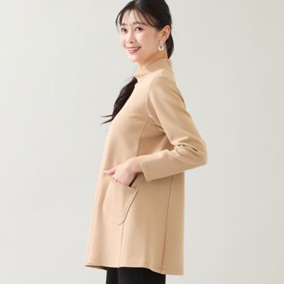 エムアンドキョウコ☆未着用☆リンクスパッチワークゆったりチュニック☆手洗い可 保温性・洗える】パッチポケットチュニック（21125517A