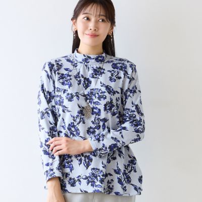 美品✨MISSEL ミゼール 花柄 異素材切替 チュニック カットソー 長袖 L 洗える・L～4Lサイズ】花柄カットソー（21125615