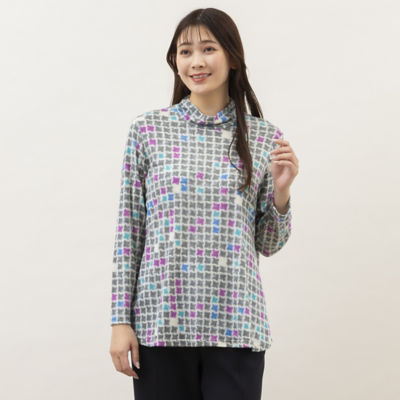 ＜MISSEL＞千鳥柄ハイネックカットソー（２１１２６３４８）