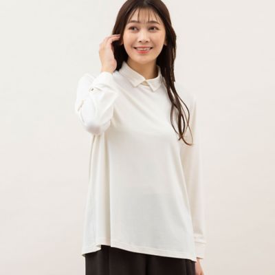 ＜MISSEL＞襟つきカットソー〔アルガンヴェール〕（２１１２６３５４）